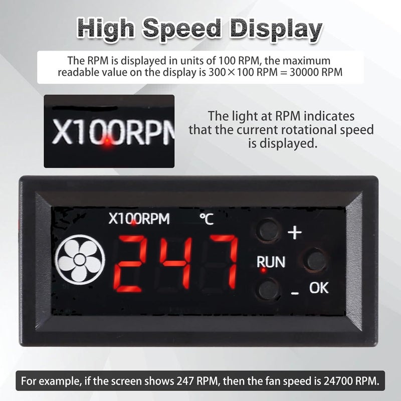 IS Fan Temperature Controller, ICSTATION DC 12V PWM 4-Wire Fan Speed Controller Module with Temperature Probe Digital Display ℃ Temperature Controlled Governor for 3A Fan PC - Image 3